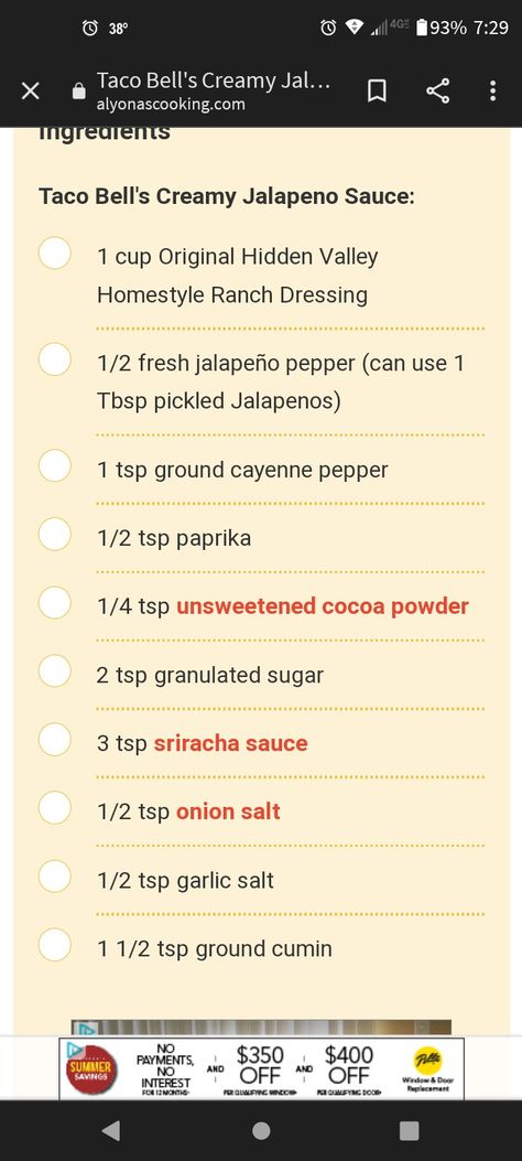 Taco Bell Avocado Ranch Sauce, Avocado Ranch Sauce, Jalapeño Ranch, Creamy Jalapeno Sauce, Copycat Taco Bell, Ranch Sauce, Creamy Jalapeno, Jalapeno Sauce, Avocado Ranch