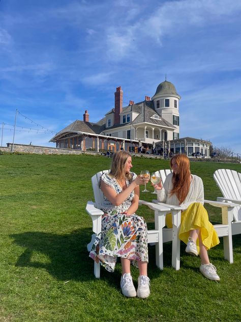 Newport, Castle Hill Inn, Rhode Island, Sundress, Cocktails, Summer, Grass, Blue skies, Mansions, Sisters, Cheers Newport Ri Aesthetic, Rhode Island Aesthetic Outfit, Newport Photoshoot, Newport Rhode Island Aesthetic, Newport Rhode Island Outfits, Newport Rhode Island Fall, Newport Aesthetic, Nora Core, Rhode Island Aesthetic