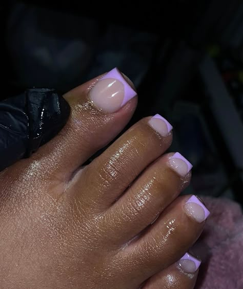 Acrylic Pedicure, Purple Pedicure, Purple Toe Nails, French Toe Nails, Pedicure Designs Toenails, Purple Tips, Gel Toe Nails, Purple Acrylic Nails, Acrylic Toes