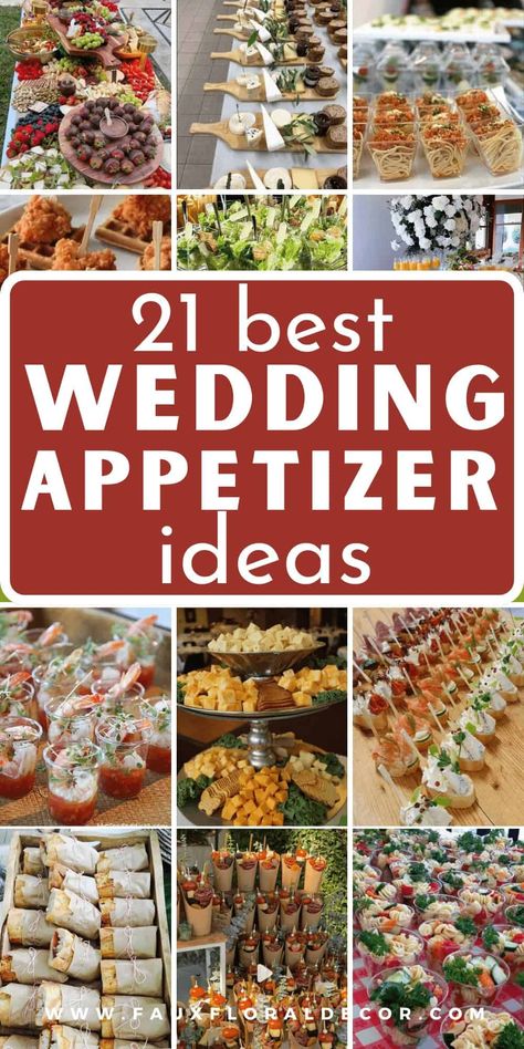 Wedding Appetizer Ideas Cheap, Wedding Reception Food Appetizers, Reception Finger Foods, Finger Food Wedding Reception, Cheap Wedding Food, Wedding Reception Appetizers, Reception Appetizers, Wedding Cocktail Hour Food, Wedding Hors D'oeuvres