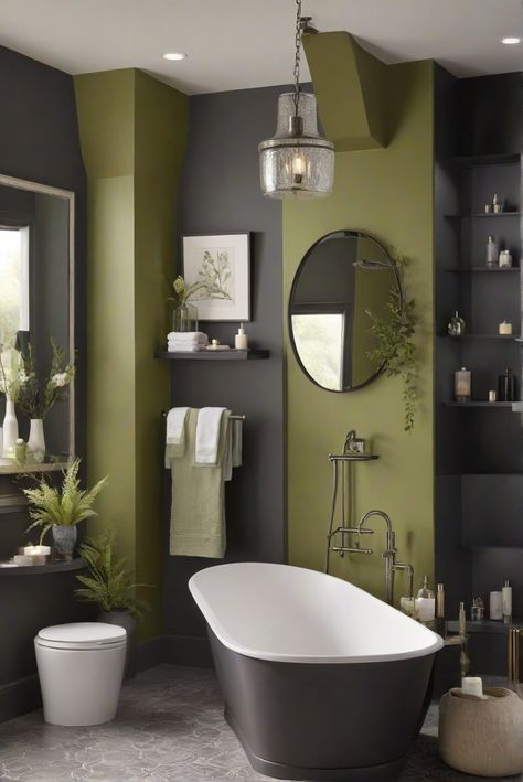 Step into the 2024 Bathroom Retreat featuring Dark Lime Delight: Bold Serenity (BM 2036-10), where contemporary design meets ultimate relaxation. Join us on this daily interior designer routine for a dose of inspiration! #Ad #homedecor #homedesign #bathroom #Painthome interiorarchitecture best Wall Colors for Bathroom Colors Bright Room Colors best colors combinations bathroom bathroom Remodeling Modern Paint Colors 2024 Paint Colors 2024, Bright Room Colors, Good Living Room Colors, 2024 Bathroom, Best Wall Colors, Modern Paint Colors, Bold Bathroom, Fresh Living Room, New House Bathroom