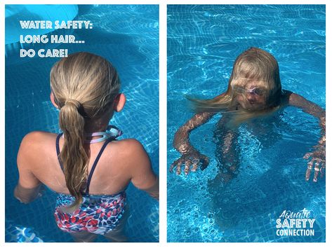 Learn several reasons why long hair should be pulled back out of the face for swimmers. Hair Styles For Water Park, Tips For Long Hair, Long Hair Tips, Water Safety, Long Hai, Hair Back, Tip Of The Day, Swimmers, Safety Tips