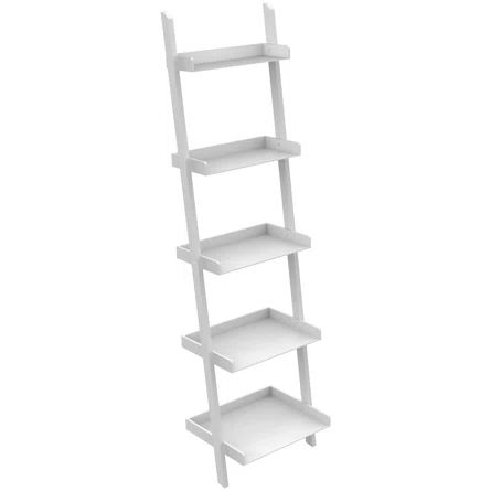 Ballucci Lado 67" H x 18" W Ladder Bookcase | Wayfair Wood Ladder Shelf, Leaning Ladder Shelf, Leaning Bookshelf, Bookcase Ladder, Wooden Ladder Shelf, Leaning Shelf, Leaning Ladder, Shelf Modern, Ladder Bookshelf