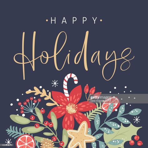 stock illustration : Happy holidays calligraphy. Handwritten modern brush lettering. Hand drawn design elements. Trendy vintage style. Happy Holidays Clip Art, Happy Holidays Calligraphy, Happy Holidays Images, Holiday Calligraphy, Christmas Fonts Free, Personal Celebration, Christmas Fonts, Diy Birthday Decorations, Calligraphy Design