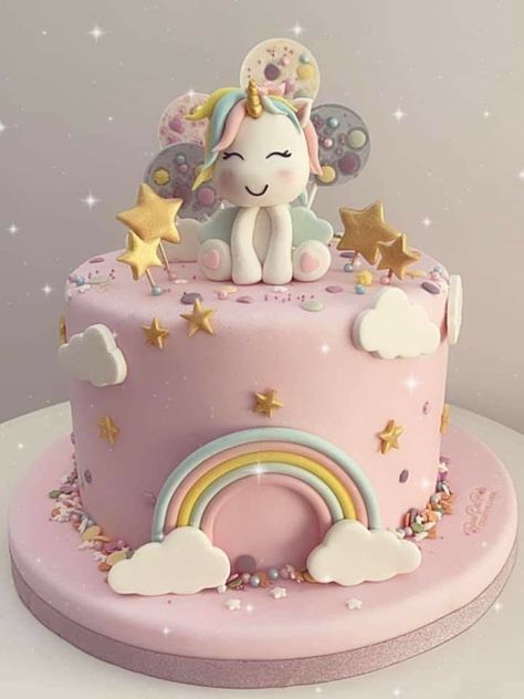 First Birthday Unicorn Cake, Unicorn And Rainbow Birthday Cake, 4 Unicorn Cake, Unicorn 1st Birthday Party Ideas, Girls 3rd Birthday Cake, Unicorn Bday Cake, Rainbow Cakes For Girls Birthday, 3rd Birthday Cake For Girl, Unicorn Cakes For Girls Birthday