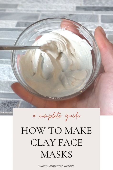 Enjoy this collection of Clay Face Mask recipes for every skin type. I will show you how to make four different clay masks, each based on a specific skin type. I love powder face masks because they are easy to customize based on your skin’s needs, and they have a long shelf life before going bad. Clay face masks are a great addition to any skincare regimen. Clay Powder Face Mask, Diy Kaolin Clay Face Mask Recipes, How To Make Clay Face Mask, How To Make Clay Mask, Diy Clay Face Mask Recipes, Homemade Clay Mask, Diy Clay Mask Recipes, How To Make Face Mask, Clay Face Mask Recipe