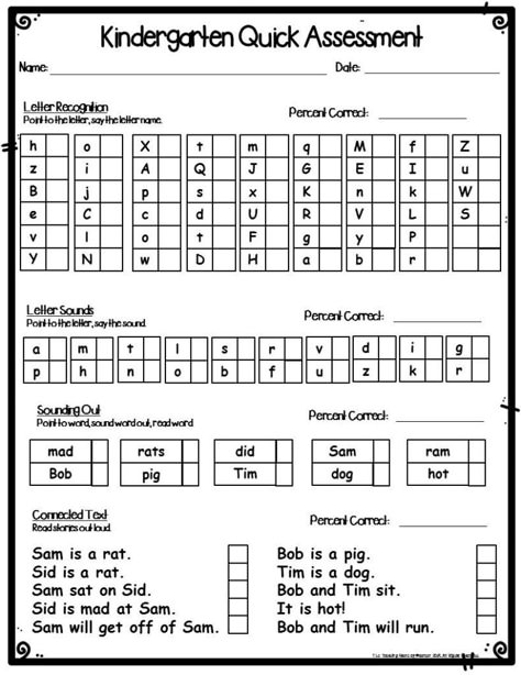 First Grade Letter Practice, Reading Assessment First Grade, Kindergarten Evaluation Sheet, Kindergarten Assessment Forms Free, Assessments For Kindergarten, Kindergarten Learning To Read, Kindergarten Readiness Assessment Free Printable, Phonics Assessment Kindergarten, Kindergarten Testing Assessment