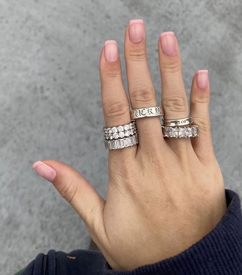 Y2k Jewellery, Chrome Hearts Jewelry, Chrome Hearts Ring, Cute Tats, Pretty Gel Nails, Chunky Jewelry, Diamond Bar, Stacked Jewelry, Jewelry Outfit