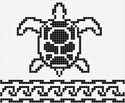 Fair Isle Chart, Modele Pixel Art, Turtle Crafts, Fair Isle Knitting Patterns, Fair Isles, Crochet Charts, Turtle Pattern, Knitted Animals, Crochet Tapestry