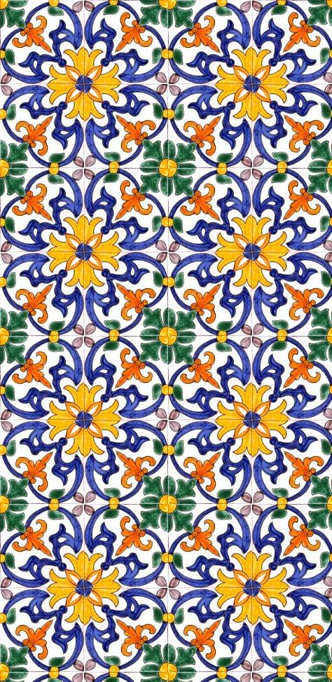 Mexican Pattern, Portuguese Tiles, Mexican Tile, Talavera Tiles, Tile Print, Tile Pattern, Tile Work, Beautiful Tile, Mexican Art