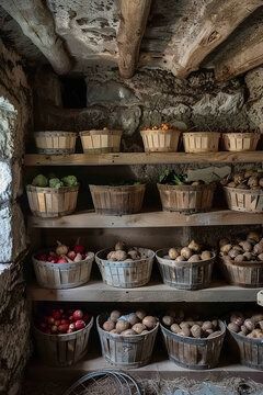 root cellar - Google Search Root Cellar Basement, Cold Room Storage Ideas, Root Cellar Ideas, Root Cellar Storage, Cold Storage Room, Cheese Cellar, Cellar Conversion, Hobbit Life, Underground Cellar