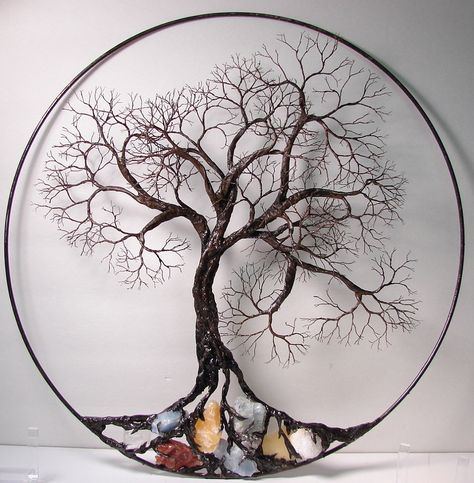 The tree of life or world tree, is a creative symbol of manifestation in many cultures. Known as the ultimate gateway to the knowledge of oneself and the true nature of reality. Upon the awakening of the serpent energy or naas, the “moist essence of the universe” in the Gnostic view, also known as aRead more Metal Tree Sculpture, Sculptures Sur Fil, Wire Tree Of Life, Art Fil, Wire Tree Sculpture, Tree Of Life Jewelry, Wire Trees, Metal Tree Wall Art, Wire Tree