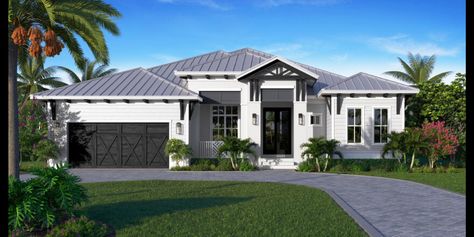 1 Story Coastal House, Florida Home Plans, One Story Coastal House, Florida House Plans One Story Open Floor, Coastal Interior Design Style, Coastal Homes Plans, Florida House Plans, House Planning, Coastal Interior