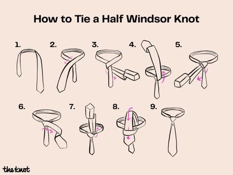 Need to learn how to tie a tie or just add a few new knots to your arsenal? Our step-by-step guide is sure to tie your wedding fit together. Balthus Knot, Tie Step By Step, Half Windsor Knot, Simple Tie Knot, Different Knots, Eldredge Knot, Full Windsor Knot, Double Windsor, Windsor Tie