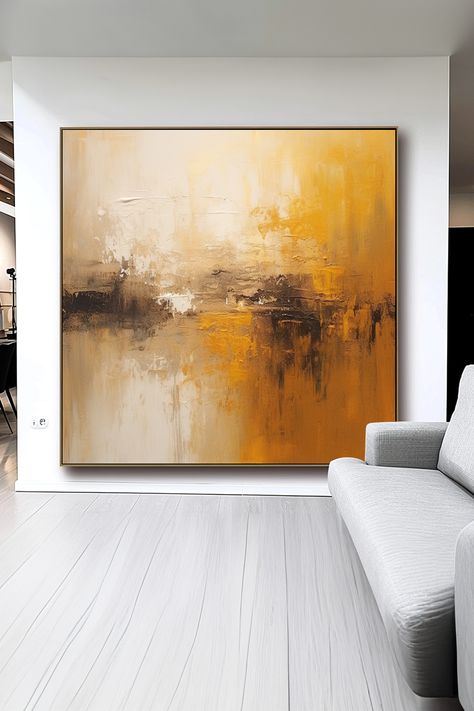 Original handmade gold abstract painting with textured brushstrokes and warm tones, customizable wall art for home decor Gold Abstract Wall Art, Gold Wall Art, Rich Textures, Abstract Wall, Art Original, Abstract Wall Art, Surrealism, Unique Pieces, Abstract Art