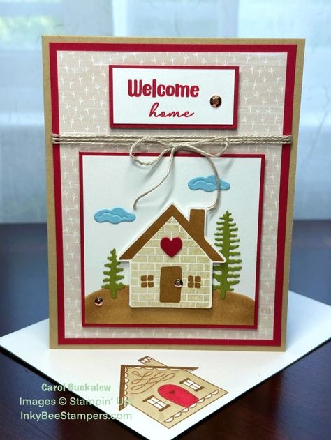 Stampin’ Up! Sneak Peek – Humble Home Welcome Home Card – Inky Bee Stampers Home Welcome Home, Humble House, Humble Home, Housewarming Card, Holiday 2024, Home Card, Stampin Up Project, New Home Cards, Fall Mini