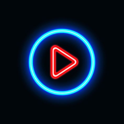 Video play neon icon for website and UI material. vector illustration Neon App Icons Youtube, Youtube Music Icon, Computer Logo, Android Icons, Mobile App Icon, Letter Icon, Lighting Logo, Youtube Logo, Wallpaper Trends