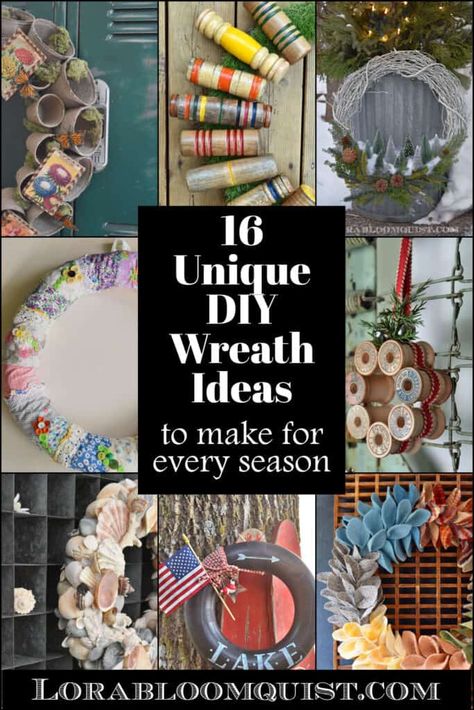 Unique Wreath Ideas, January Wreath Ideas, Wreath Diy Ideas, Diy Wreath Ideas, Homemade Wreath, Paper Origami Flowers, Diy Floral Wreath, Unique Wreath, Vintage Seed Packets