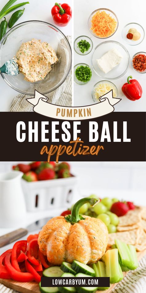 Looking for the perfect party appetizer this fall?  This Pumpkin Cheese Ball is creamy, cheesy, and full of festive flavors! Serve it up with your favorite crackers and watch it disappear faster than your Halloween candy stash! #PumpkinRecipes #CheeseBall #FallAppetizers Spicy Cheese Ball, Pumpkin Cheese Ball, Candy Stash, Halloween Party Appetizers, Fall Parties, Fall Appetizers, Appetizer Meatballs, Halloween Party Snacks, Keto Pumpkin