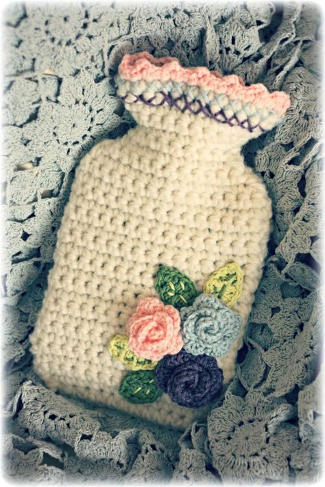 Well........           After such a response from my last post requesting a hot water bottle pattern. I have made one for you.     But........ Hot Water Bottle Cover Crochet, Water Bottle Cover Crochet, Crochet Uk, Coco Rose Diaries, Crochet Cottage, Yarn Project, Leftover Yarn, Hot Water Bottle Cover, Water Bottle Covers