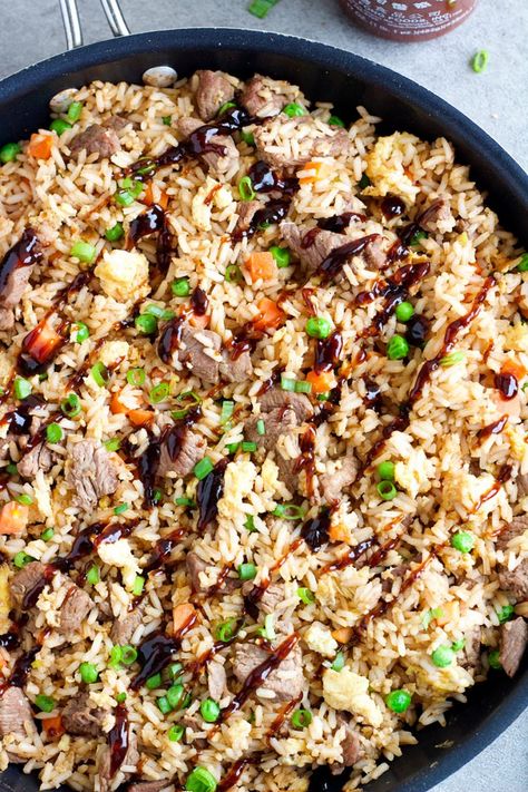 Steak Meals, Steak Fried Rice, Leftover Steak Recipes, Recipes Steak, Leftover Steak, Steak Dishes, Leftover Beef, Peanut Dipping Sauces, Rice Food