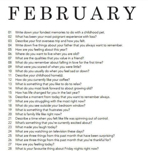 February Journal Prompts, Life Goals Examples, February Writing Prompts, February Writing, Writing Challenges, Goals Examples, Language Journal, Monthly Journal, Journal Topics