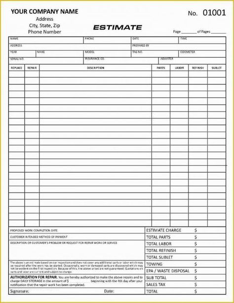 Editable Repair Estimate Form Template Free Of Automotive Repair Vehicle Repair Estimate Template Sample Car Repair Estimate Template, Construction Quotes, Estimate Template, Quote Template, Form Template, Automotive Repair, Free Quotes, Auto Repair, Simple Way