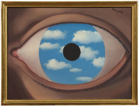 Rene Magritte, Le Faux Miroir. © 2015 C. HERSCOVICI/ARTISTS RIGHTS SOCIETY(ARS),NEW YORK The False Mirror, René Magritte, Rene Magritte, Paintings Art Prints, Eye Drawing, Art Movement, Abstract Landscape, Art Forms, High Quality Art Prints