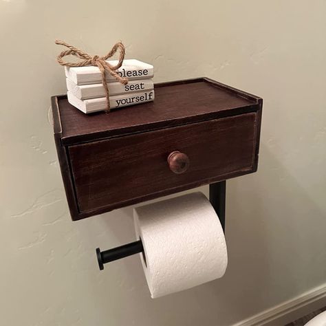 Toliet Paper Holder, Wooden Toilet Paper Holder, Rustic Toilet Paper Holders, Toilet Paper Holder With Shelf, Wood Toilet Paper Holder, Recessed Toilet Paper Holder, Rustic Toilets, Wall Mount Toilet, Toilet Paper Storage