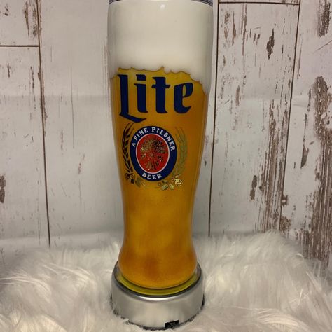 Realistic beer pilsner. $40 plus shipping. Beer Tumbler, Pilsner Beer, Pilsner, Beer Glasses, Tumbler, Beer, Glass