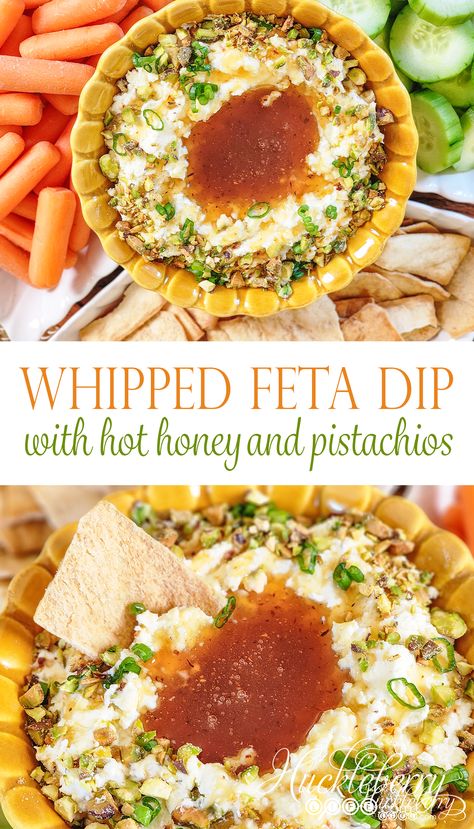 Best Whipped Feta Dip: with hot honey and pistachios - Huckleberry Life Feta Pistachio Honey Dip, Whipped Feta Pistachio Dip, Feta Hot Honey Dip, Whipped Feta Honey Dip, Whipped Feta With Honey And Pistachios, Whipped Feta Dip Christmas, Feta Honey Dip, Hot Honey Goat Cheese Dip, Hot Honey Feta Dip