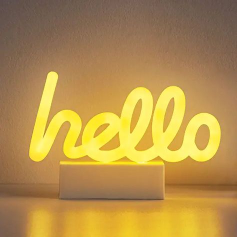 Yellow Aesthetic Pastel, Yellow Sign, Yellow Theme, Mood Lights, Bedroom Decorations, Hello Sign, Yellow Home Decor, Light Up Signs, Wall Art Bedroom