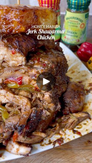 381K views · 6K reactions | SENSATIONAL HOT HONEY HARISSA JERK SHAWARMA CHICKEN WITH SWEETCORN SALSA 🇯🇲🤯🥳🧨🥵🤤🤩🙌🏽🔥☀️.
My new FAVOURITE!! Succulent juicy Hot honey harissa chicken Chicken Shawarma. Chicken marinated @walkerswood green seasoning, jerk seasoning, harissa paste Jamaican seasoning then skewered in between chunks of pineapple and cooked to perfection. Once done Iv drizzled a hot honey harissa jerk glaze. Then put in naan bread with fried plantain, sweetcorn salsa and jerk Mayo. 
THIS WAS SOOOOO TASTY!! OMG can’t even put into words how good this taste.
DEFINITE MUST MAKE!!
.
.
DM FOR MORE INFO TO GET MY DAILY RECIPES.
.
.
#chickenshwarma #viral  #inspiration #foodblogger #foodstagram #love #recipes #jerkchicken #dancehall #newyork #washington #miami #atl #georgia #flori Honey Harissa Chicken, Jamaican Seasoning, Jerk Recipe, Shawarma Chicken, Atl Georgia, Green Seasoning, Fried Plantain, Harissa Chicken, Easy Weekday Meals