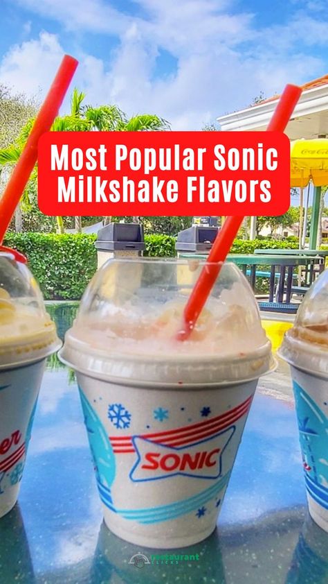 Check out our favorite milkshakes at Sonic, from classic flavors to inventive ones! Milkshake Flavors, Sonic Restaurant, Milkshake Flavours, Secret Menu Items, Best Fast Food, Food Types, Home Bar Accessories, Food Fantasy, Milkshake Recipes