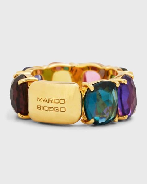 Marco Bicego 18K Yellow Gold Alta Mixed Gemstone Ring, Size 7 | Neiman Marcus Marco Bicego Jewelry, Marco Bicego, Beauty Event, 50th Gifts, Ring Size 7, Hand Engraving, Gemstone Ring, Semi Precious Gemstones, Neiman Marcus