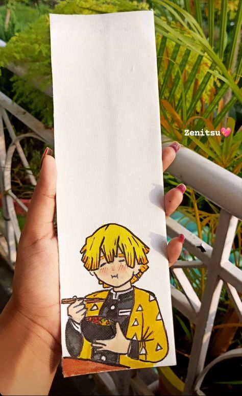 Tags: #demonslayer #zenitsu #animeart #bookmarks #anime Anime Handmade Stuffs, Diy Book Marks Anime, Bookmark Anime Art, Anime Bookmarks Drawings, Cute Anime Bookmarks, Anime Book Mark Ideas, Anime Bookmarks Diy, Zenitsu Painting, Book Mark Anime