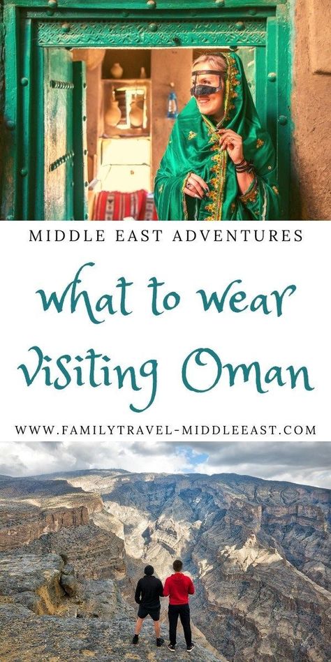 Family Travel in the Middle East What to wear when visiting Oman. A guide to culturaly appropriate clothing and how to dress for the weather and activities you could expect to undertake in Oman Outfits For Middle East Travel, Oman Travel Outfits, Oman Beach, Dress For The Weather, Outfits Birthday, Oman Travel, Oman Women, Outfits Matching, Outfits Indian