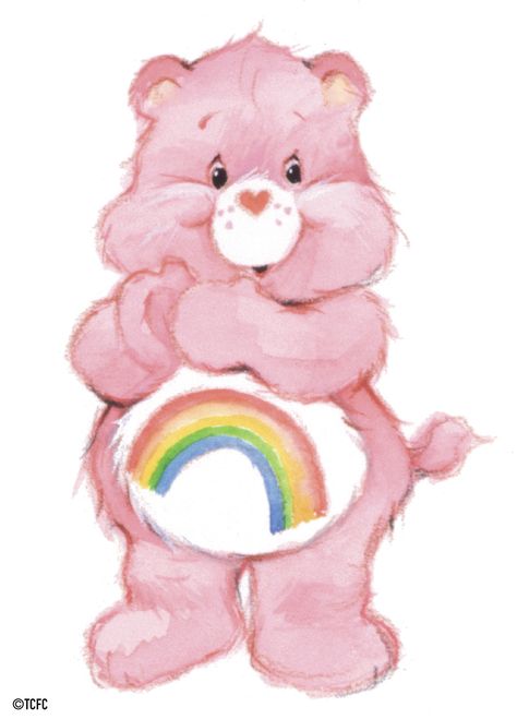 Care Bears: Cheer Bear Original Care Bears, American Greetings Cards, Cheer Bear, Pink Teddy Bear, Pink Teddy, Pink Fur, American Greetings, Care Bear, Care Bears