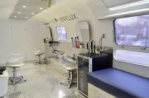 Mobile Nail Salon, Mobile Hair Salon, Mobile Beauty Salon, Salon Concepts, Mobile Spa, Mobile Nails, Airstream Trailer, Fashion Truck, Mobile Beauty