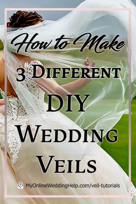 How to make three different kinds of wedding veils. 1) Blusher veil with a comb. 2) Cathedral veil with removable tier, and 3) Birdcage veil. Look for the step-by-step instructions and videos on the MyOnlineWeddingHelp.com blog. Veil Tutorial, Veil Diy, Diy Wedding Veil, Wedding Planning Help, Diy Wedding Crafts, Different Wedding Ideas, Budget Wedding Ideas, Diy Projects Decor, Wedding Guest Outfit Ideas