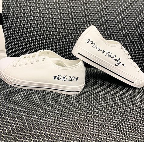 Personalized bridal sneakers wedding sneakers shoes for | Etsy Easy Welding Projects, Wedding Tennis Shoes, Wedding Sneakers For Bride, Vibe Outfits, Diy Wedding Shoes, Sneakers Wedding, Bride Sneakers, Wedding Vans, Wedding Shoes Sneakers