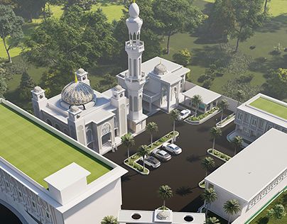 Boarding School Design, Islamic Architecture House, Mosque Design Islamic Architecture, House Structure Design, School Building Design, Mosque Design, Civil Engineering Design, Classic House Design, School Interior