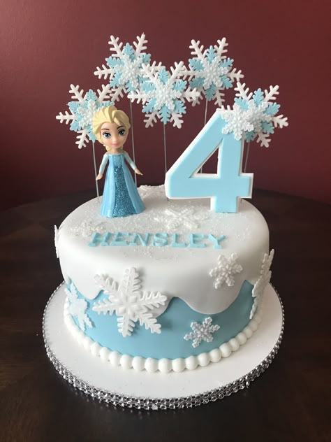 Frozen Birthday Cake Fondant, Else Birthday Cake, 1 Tier Frozen Birthday Cake, One Tier Frozen Birthday Cake, Small Frozen Birthday Cake, Simple Elsa Birthday Cake, Cake Frozen Birthday Ideas, Easy Frozen Birthday Cake, Birthday Cake Elsa Frozen