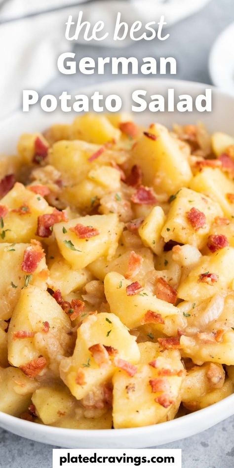 German Potato Recipes, Bavarian Potato Salad, Authentic German Potato Salad, Easy German Recipes, German Potato Salad Recipe, German Food Authentic, Bavarian Recipes, Oktoberfest Food, German Potato