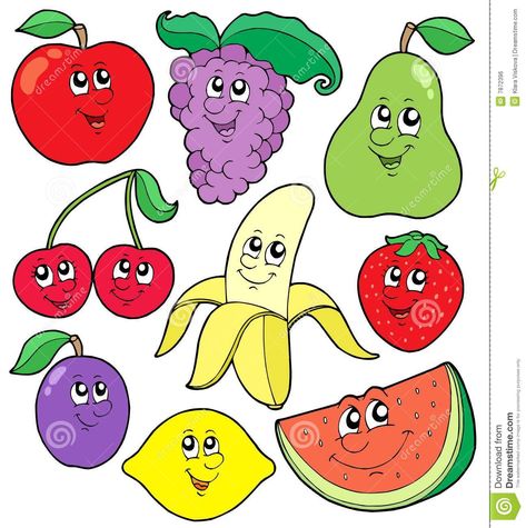 Illustration about Cartoon fruits collection 1 - vector illustration. Illustration of autumn, delicious, food - 7872396 Happy Fruit, Vegetable Cartoon, Fruit Clipart, Fruit Cartoon, Cute Fruit, Fruit Of The Spirit, Cartoon Images, Digital Signage, Preschool Learning