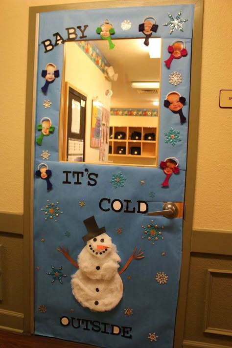 Baby It's Cold Outside Door Decoration, Christmas Door Infant Room, Christmas Door For Infant Room, Infant Winter Door Ideas, Winter Door Decorations For Toddler Room, Infant Christmas Classroom Door, The Infants Who Stole Christmas Door, Infant Classroom Door Ideas Christmas, Winter Daycare Door Ideas