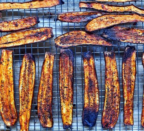 Eggplant Bacon - Teri-Ann Carty Brunch Platter, Eggplant Bacon, Vegan Food Photography, Vegan Eggplant, Breakfast Sides, Cinnamon Granola, Vegan Worcestershire Sauce, Blt Sandwich, Bacon Recipe