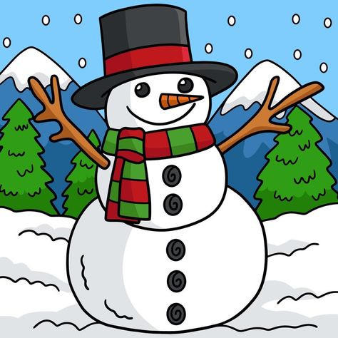 Snowman Cartoon, Snowman Clipart, Christmas Drawing, Cartoon Illustration, Cute Cartoon Wallpapers, Christmas Snowman, Cartoon Wallpaper, Winter Season, Animals For Kids