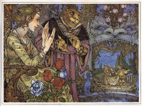 SurLaLune Fairy Tales Blog: Beauty and the Beast by Marianna Mayer and Mercer Mayer Beast Castle, Beauty And The Beast Art, Mercer Mayer, Arts Month, Juniper Tree, Fairy Tale Illustration, Fairytale Illustration, Witch Decor, Disney Beauty And The Beast