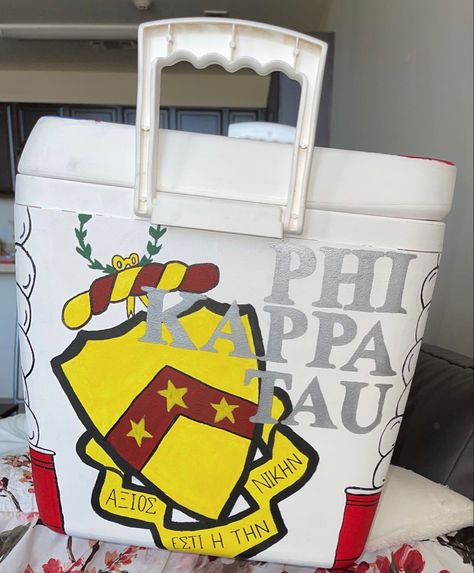 Phi Tau Cooler, Phi Tau Formal Cooler, Phi Kappa Tau Cooler, Phi Kappa Tau, Formal Cooler Ideas, Formal Cooler, Fraternity Coolers, Theta Chi, Kids Halloween Gifts